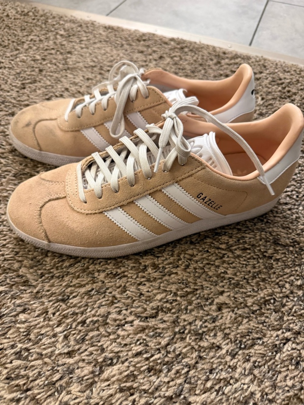 adidas Gazelle Suede Sneakers in Beige and White - Men's